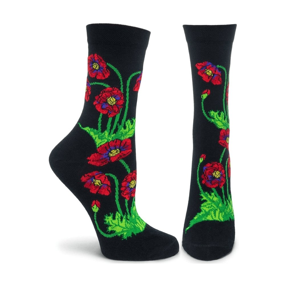 Apothecary Florals - Poppies Sock - WC1214-19 - Ozone Design Inc