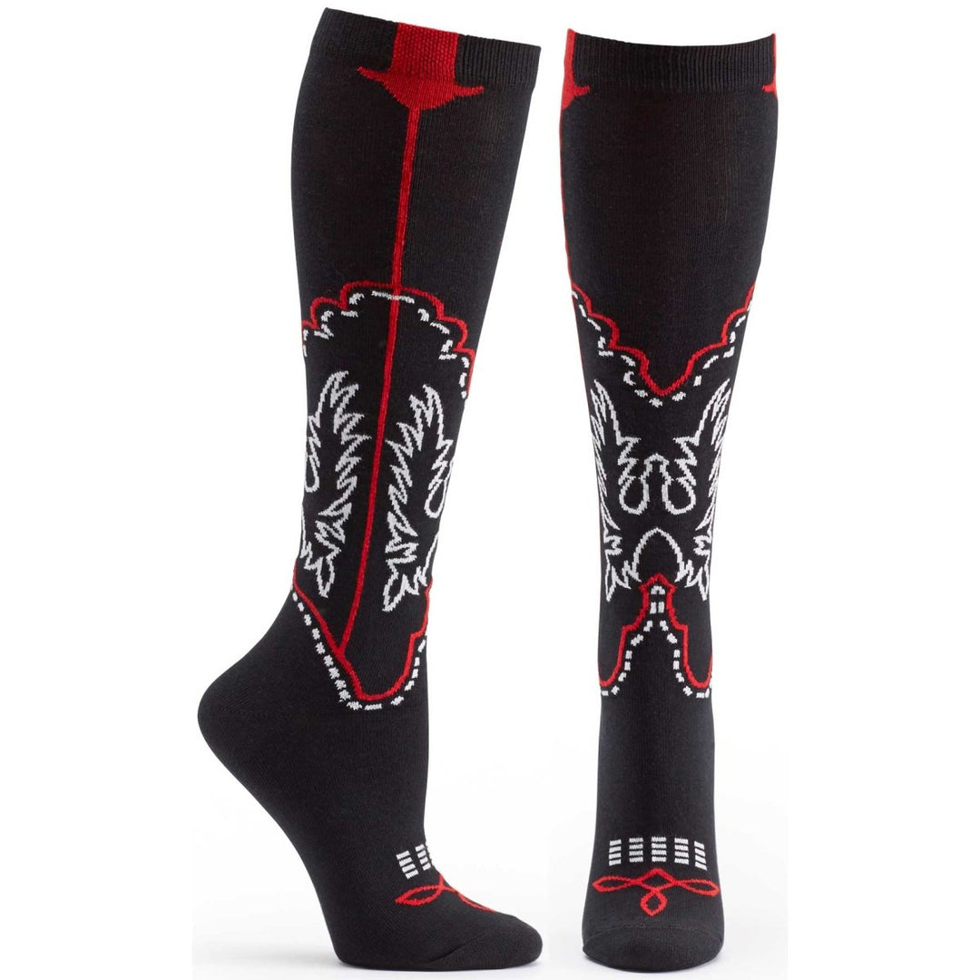 Cowboy Boots Knee High Sock - W834-19 - Ozone Design Inc