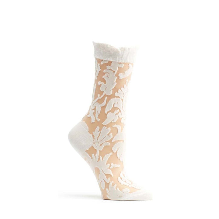 Floral Damask Crew Sock - W1030-19 - Ozone Design Inc